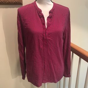 EUC! Tommy Hilfiger Pink Patterned Popover Blouse